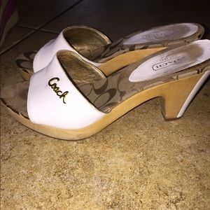 Coach White wedge shoes